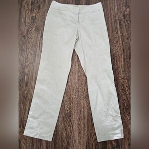 Eileen Fisher Dress Pants Beige Size Medium Linen/Viscose/Spandex